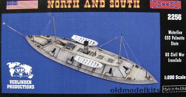 Verlinden 1/200 CSS Palmetto State - US Civil War Ironclad 'North and South' Waterline Series, 2256 plastic model kit